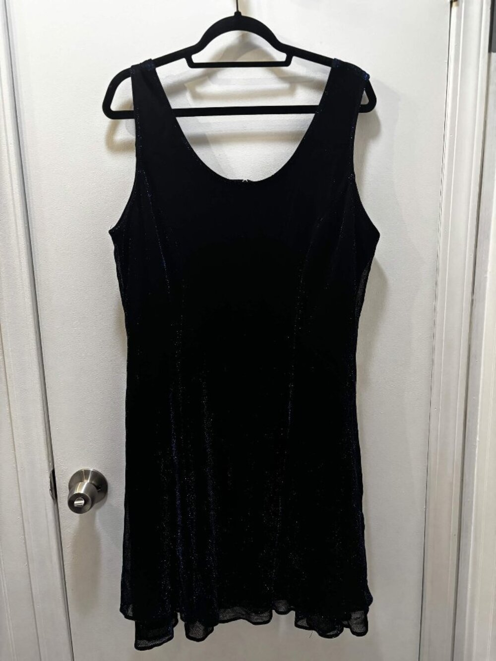 Vintage Black and Blue Shimmer Dress Size 16